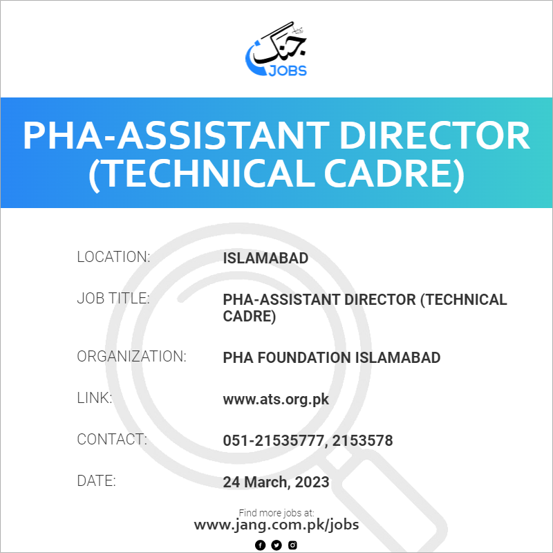 PHA-Assistant Director (Technical Cadre)