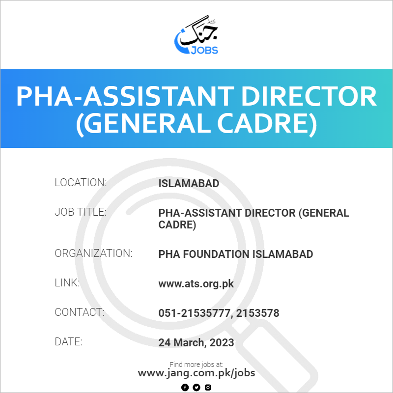 PHA-Assistant Director (General Cadre)