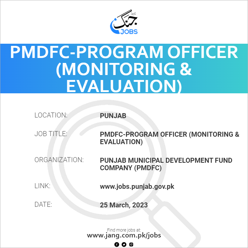 PMDFC-Program Officer (Monitoring & Evaluation)