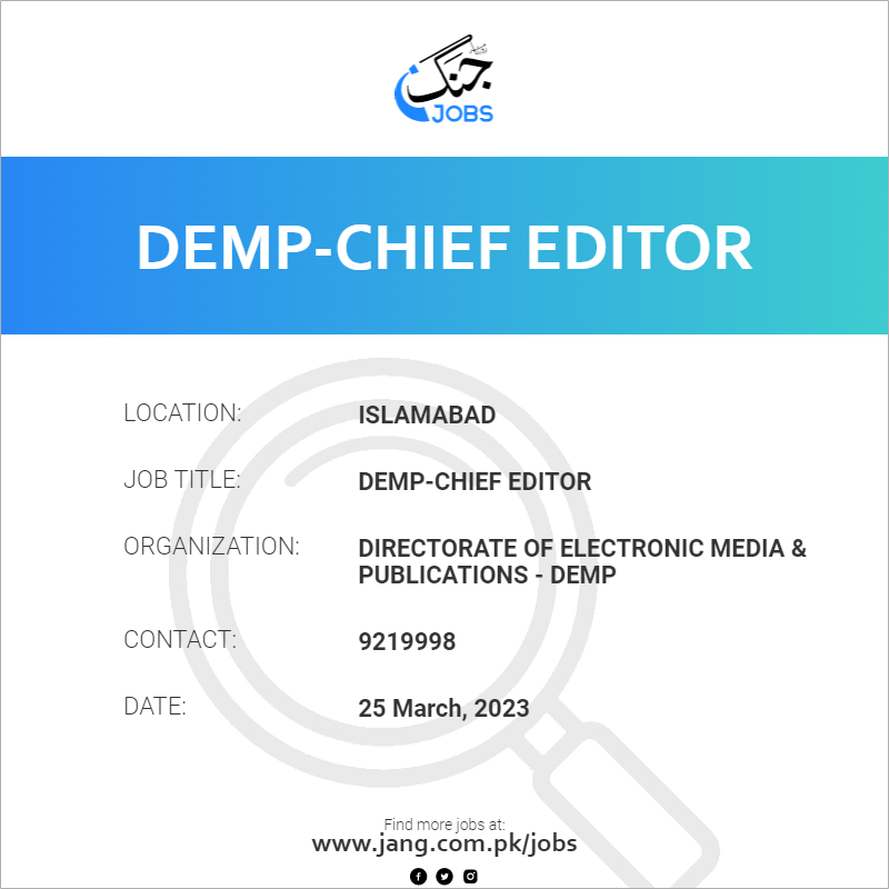 DEMP-Chief Editor