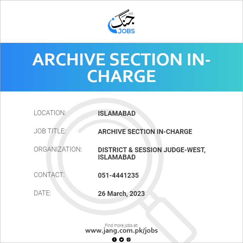 Archive Section In-Charge