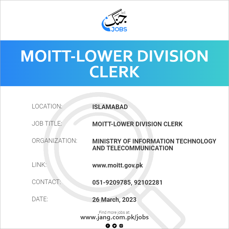 MOITT-Lower Division Clerk