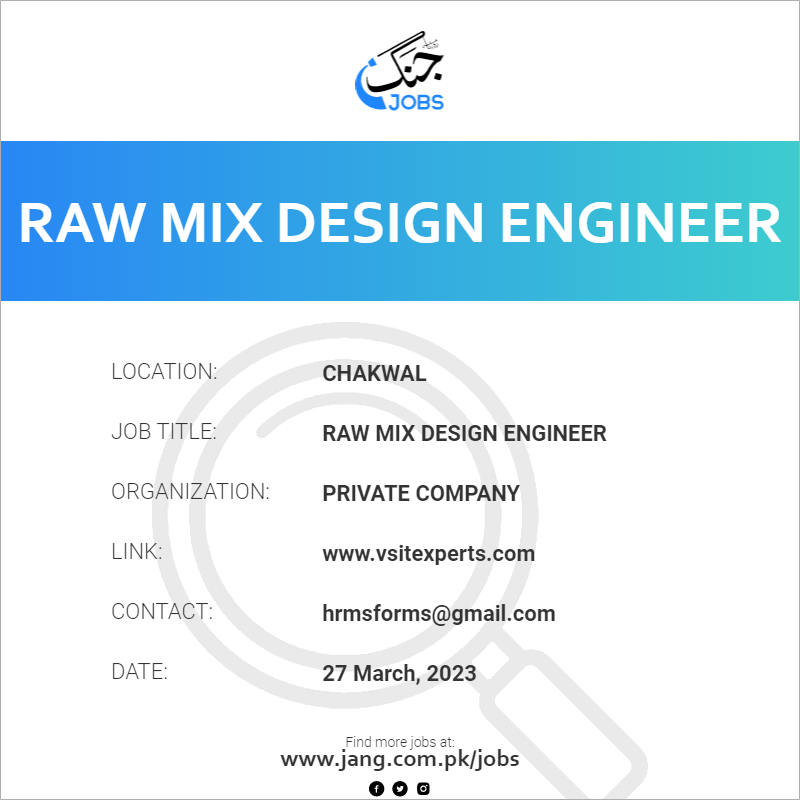 Raw Mix Design Engineer