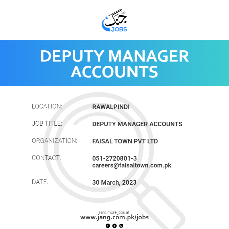 Deputy Manager Accounts