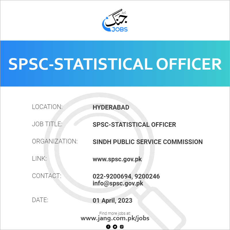 SPSC-Statistical Officer