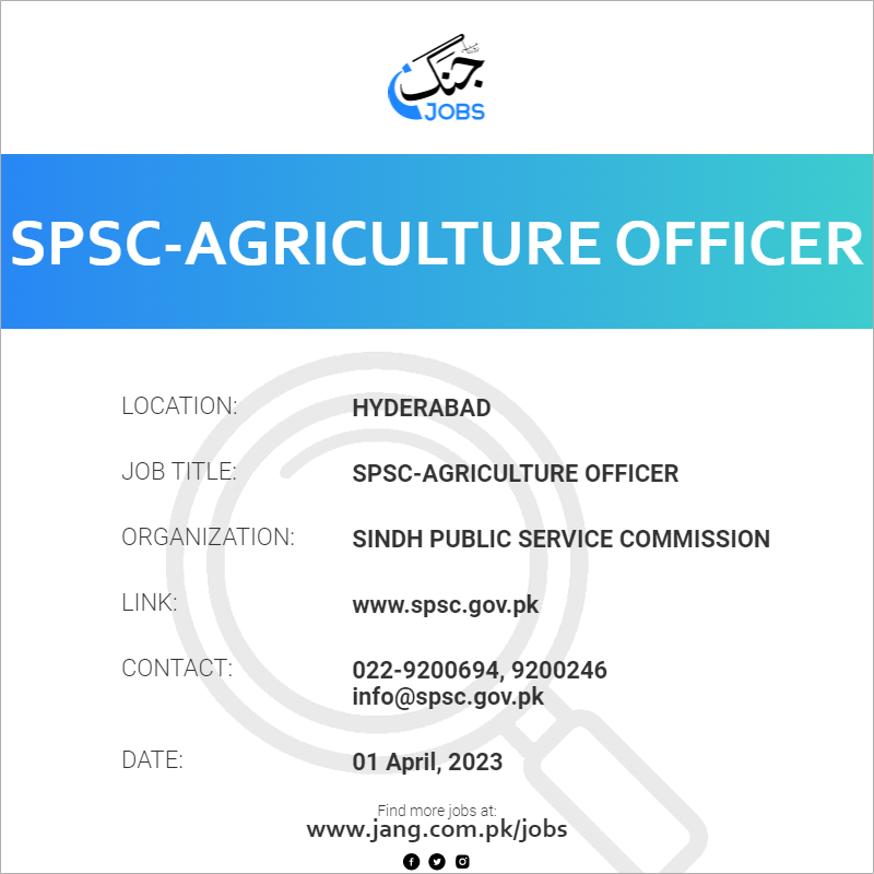 SPSC-Agriculture Officer