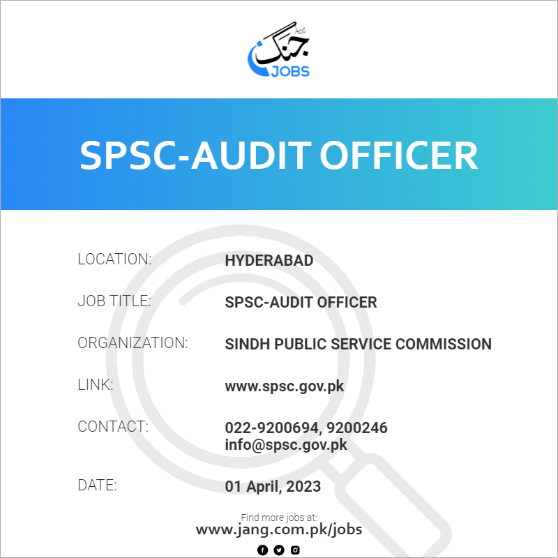 SPSC-Audit Officer