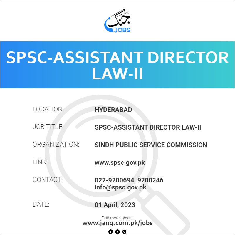 SPSC-Assistant Director Law-II