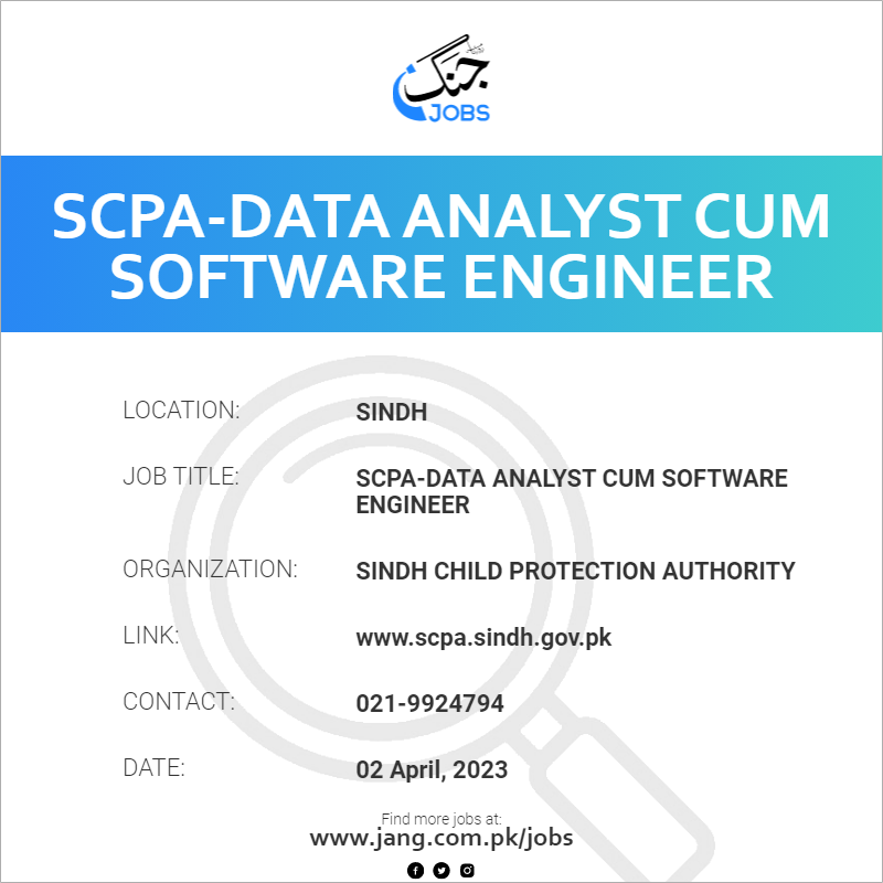 SCPA-Data Analyst Cum Software Engineer