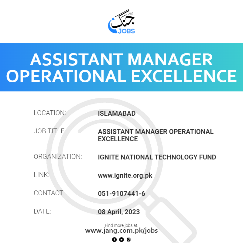 Assistant Manager Operational Excellence