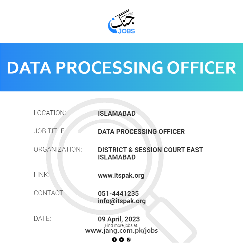 Data Processing Officer