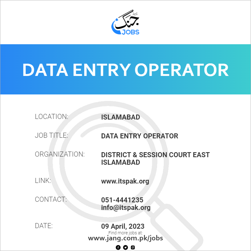 Data Entry Operator
