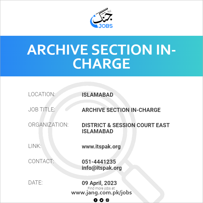 Archive Section In-Charge