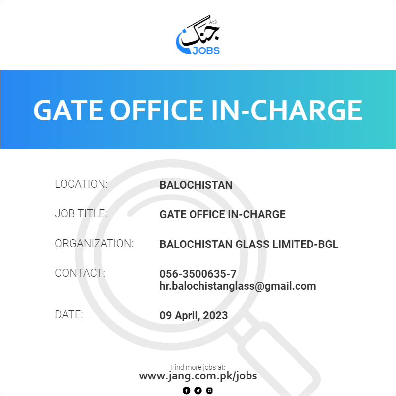 Gate Office In-Charge