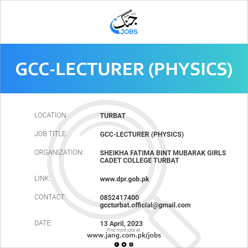 GCC-Lecturer (Physics)