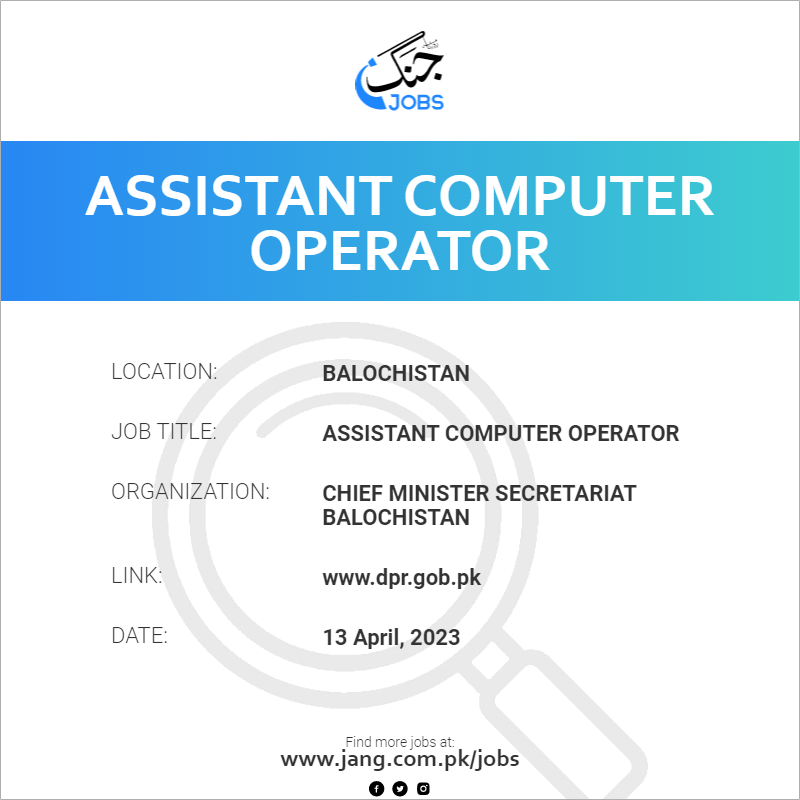 Assistant Computer Operator