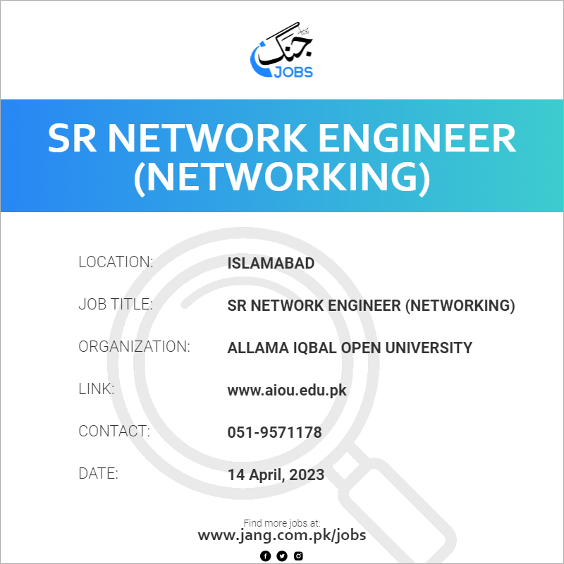 Sr Network Engineer (Networking)