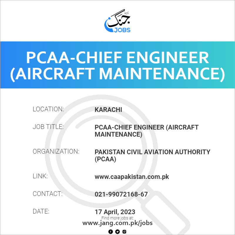 PCAA-Chief Engineer (Aircraft Maintenance) 
