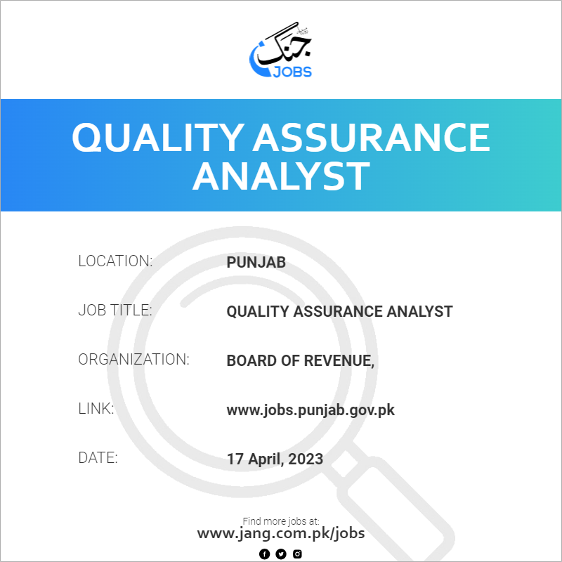 Quality Assurance Analyst