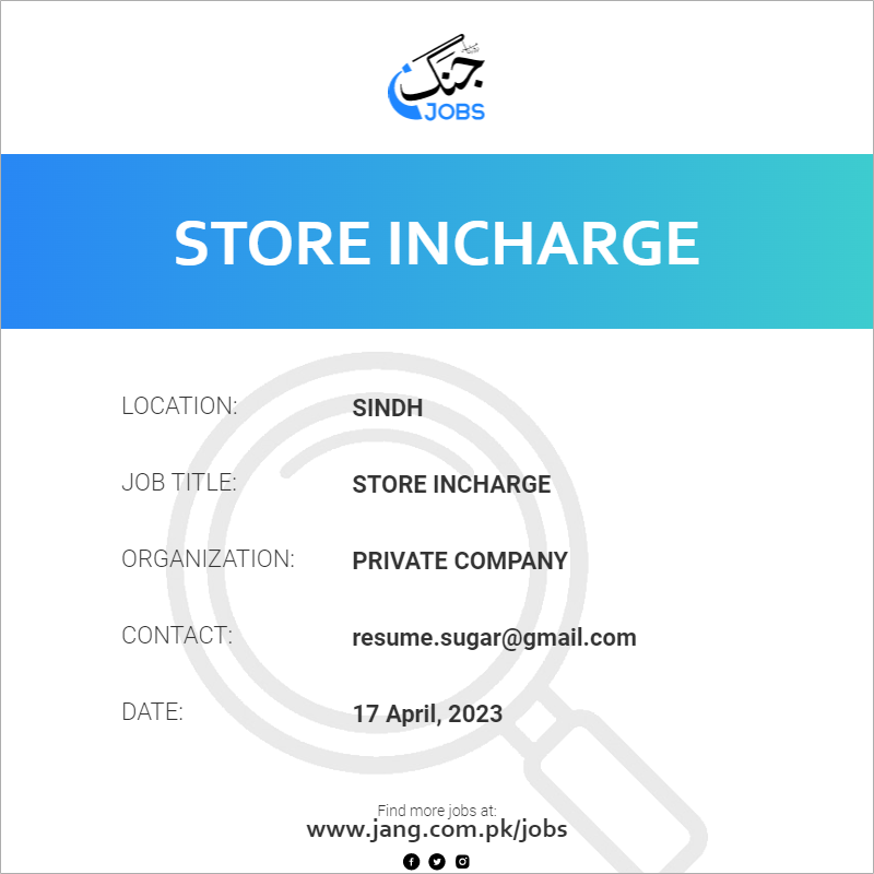 Store Incharge
