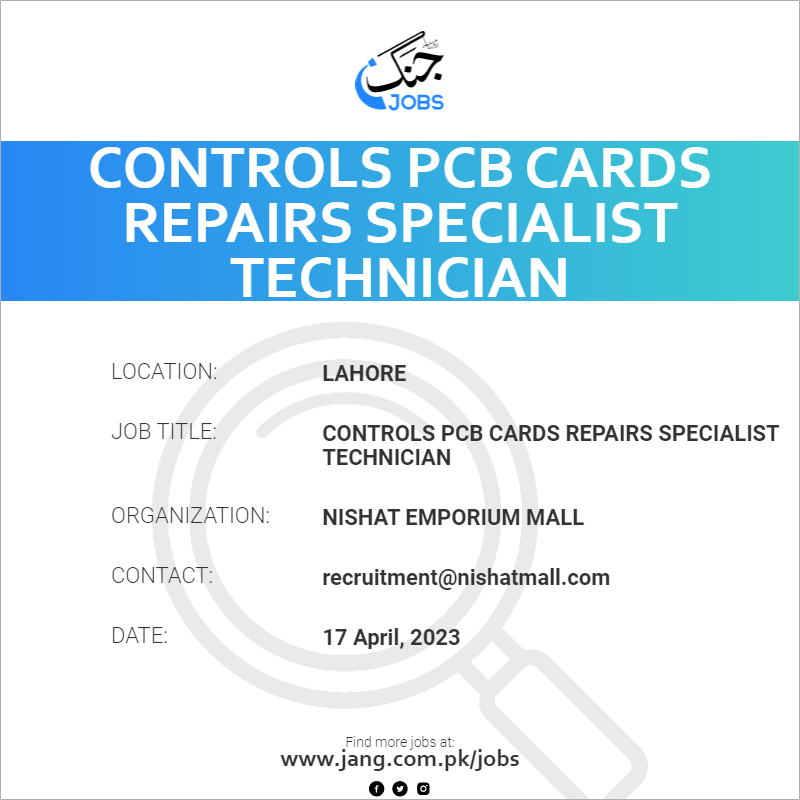 Controls PCB Cards Repairs Specialist Technician