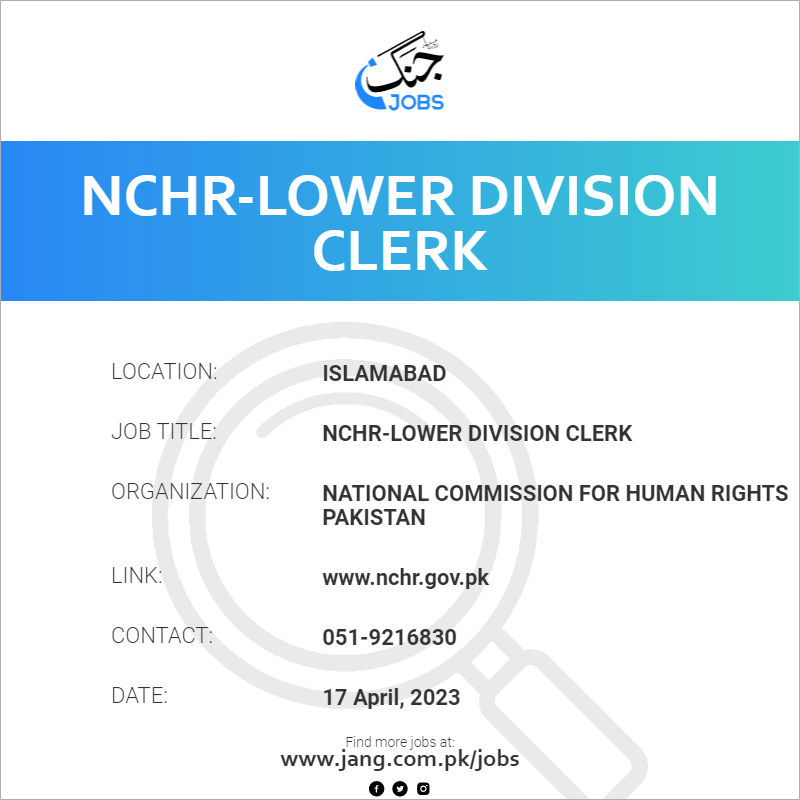 NCHR-Lower Division Clerk