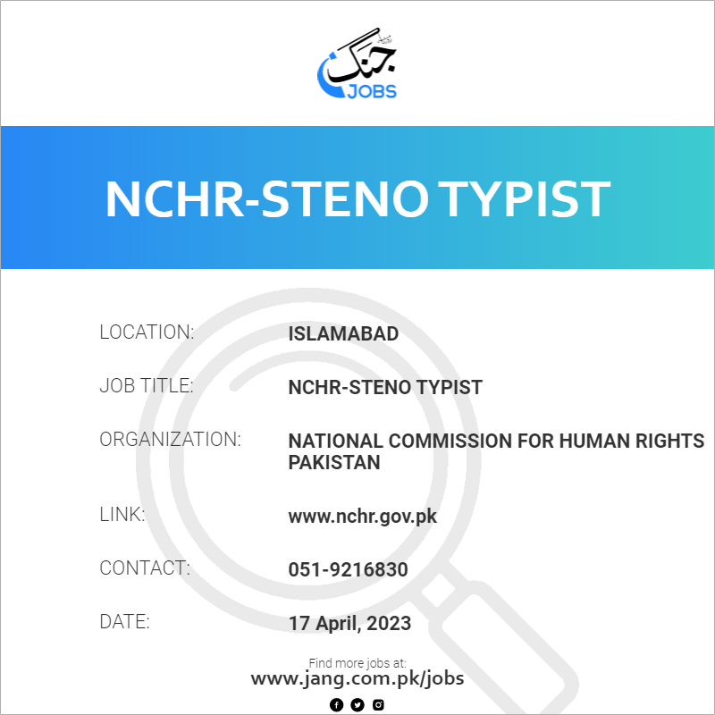 NCHR-Steno typist