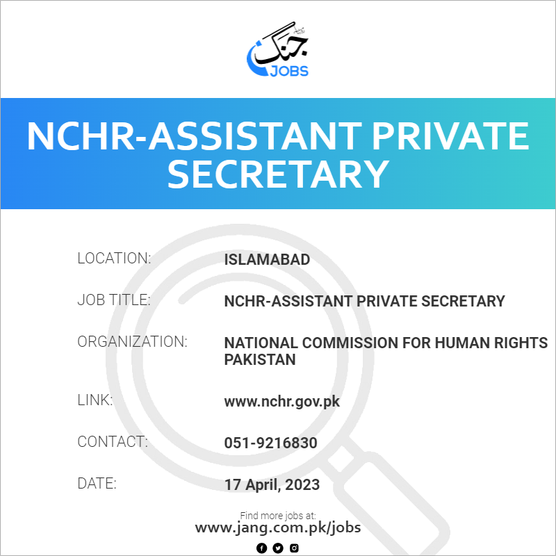 NCHR-Assistant Private Secretary