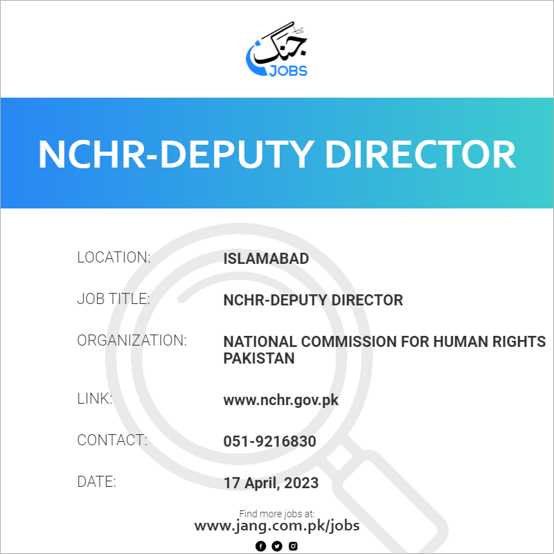 NCHR-Deputy Director