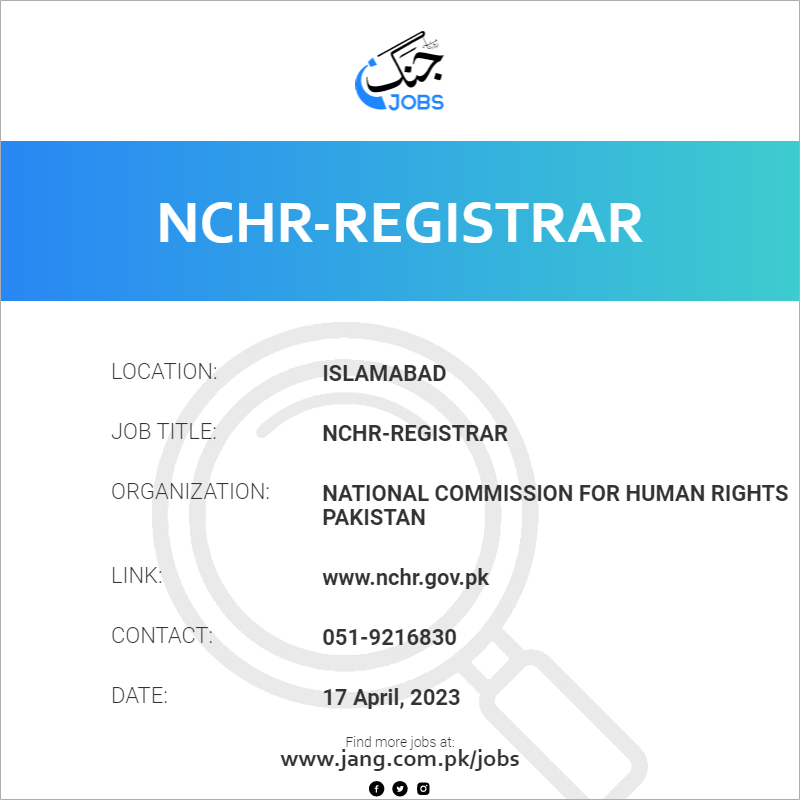 NCHR-Registrar