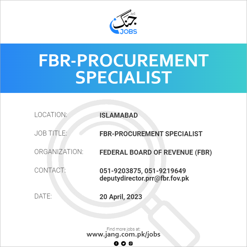 FBR-Procurement Specialist