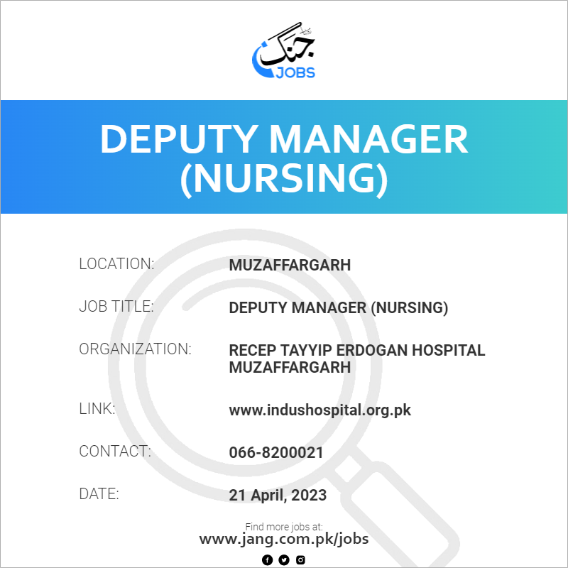 Deputy Manager (Nursing)