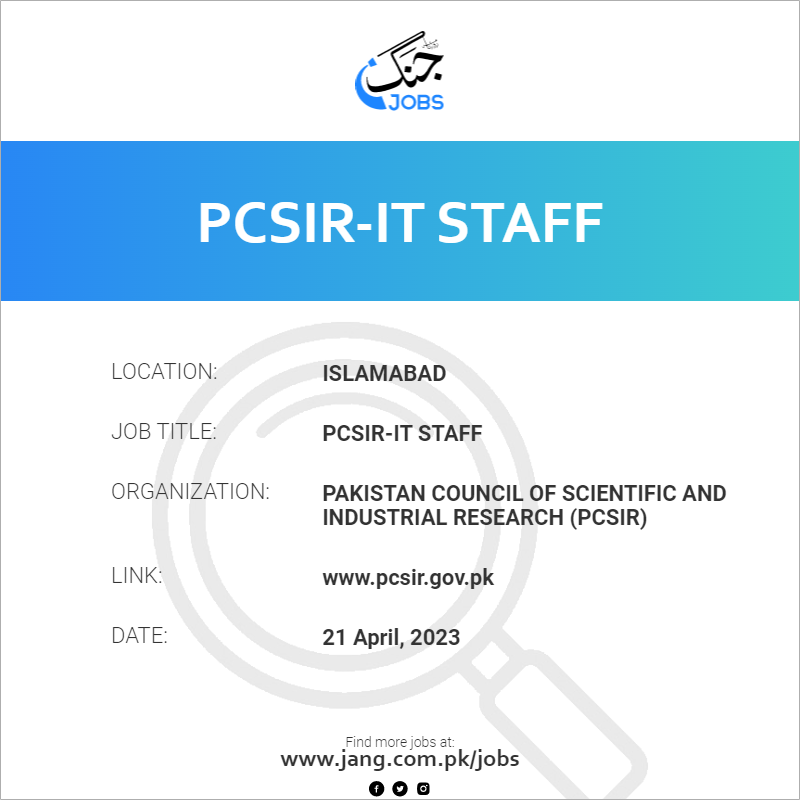 PCSIR-IT Staff
