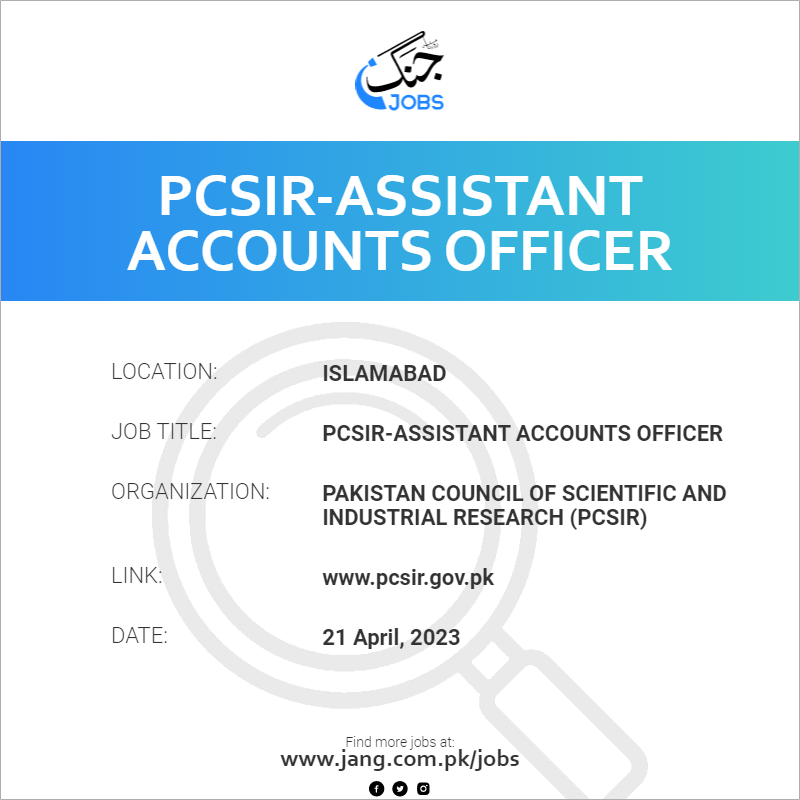 PCSIR-Assistant Accounts Officer