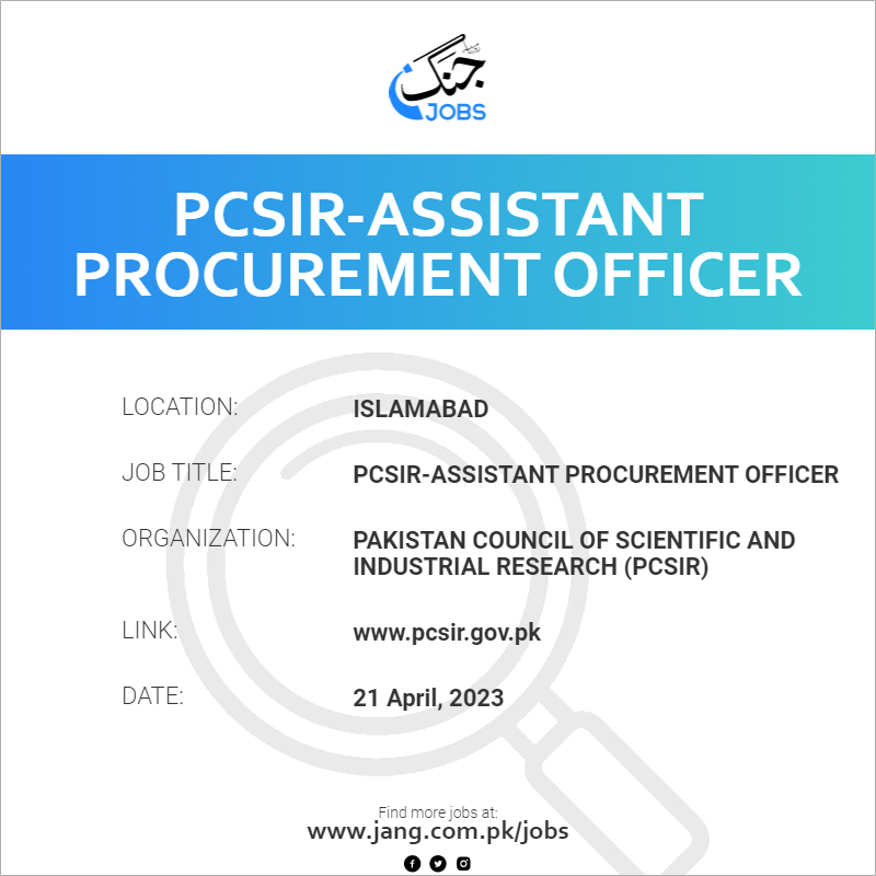 PCSIR-Assistant Procurement Officer