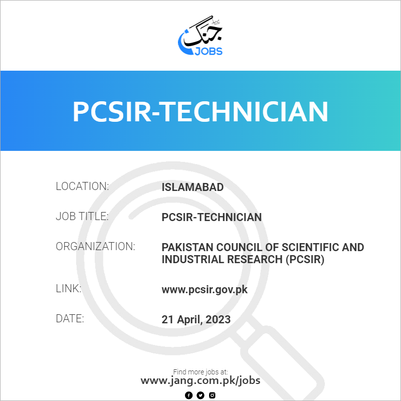 PCSIR-Technician