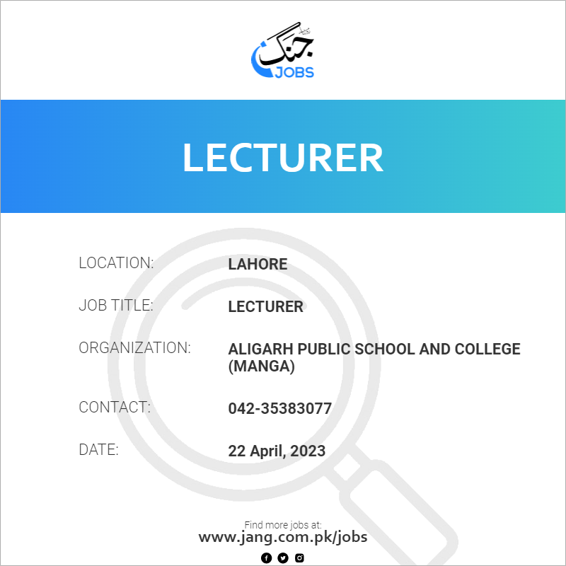 Lecturer
