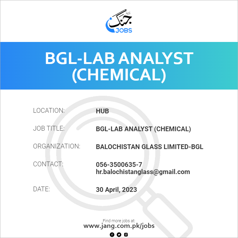 BGL-Lab Analyst (Chemical)