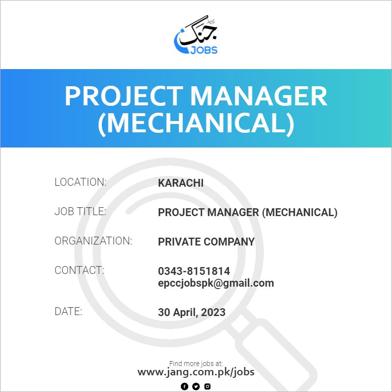 Project Manager (Mechanical)