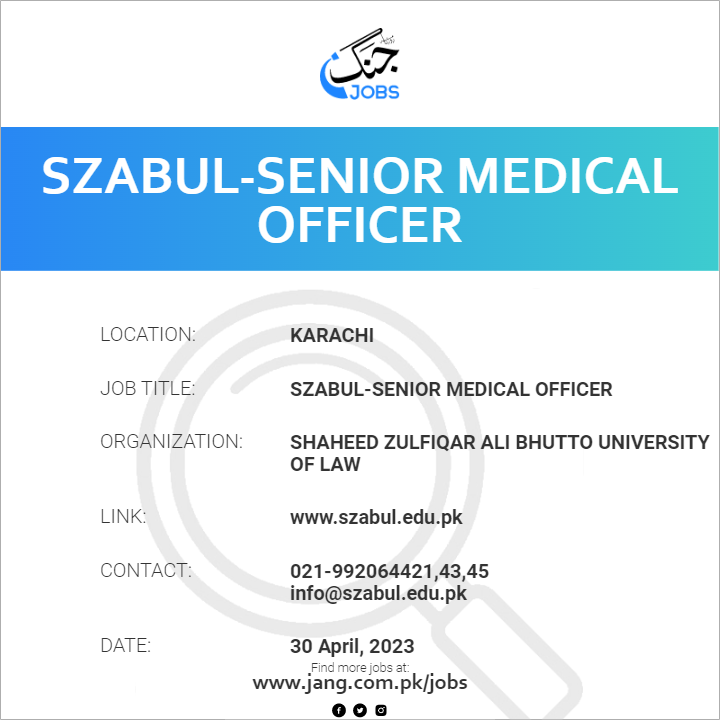 SZABUL-Senior Medical Officer