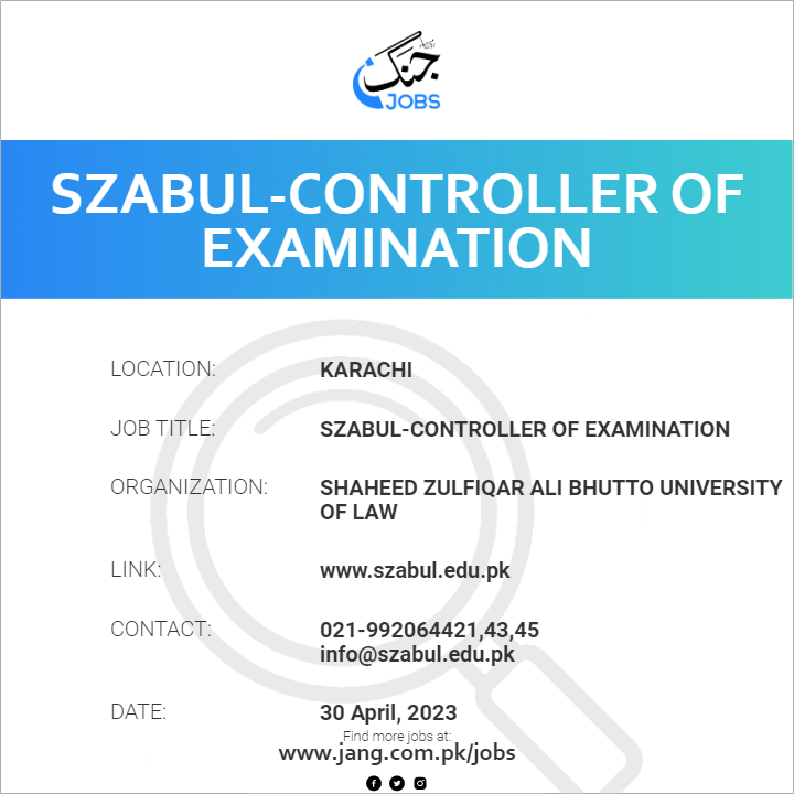 SZABUL-Controller Of Examination