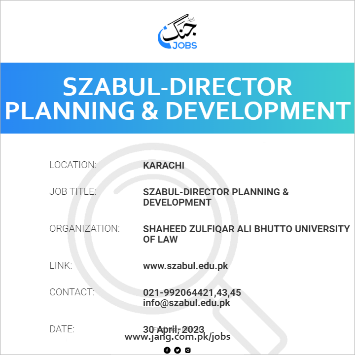SZABUL-Director Planning & Development
