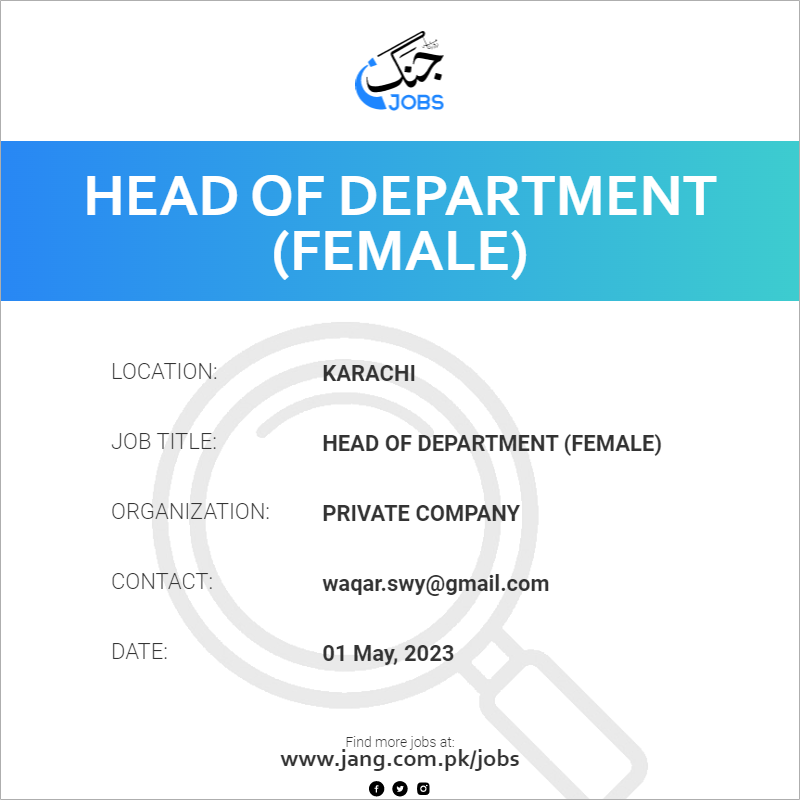 Head Of Department (Female)