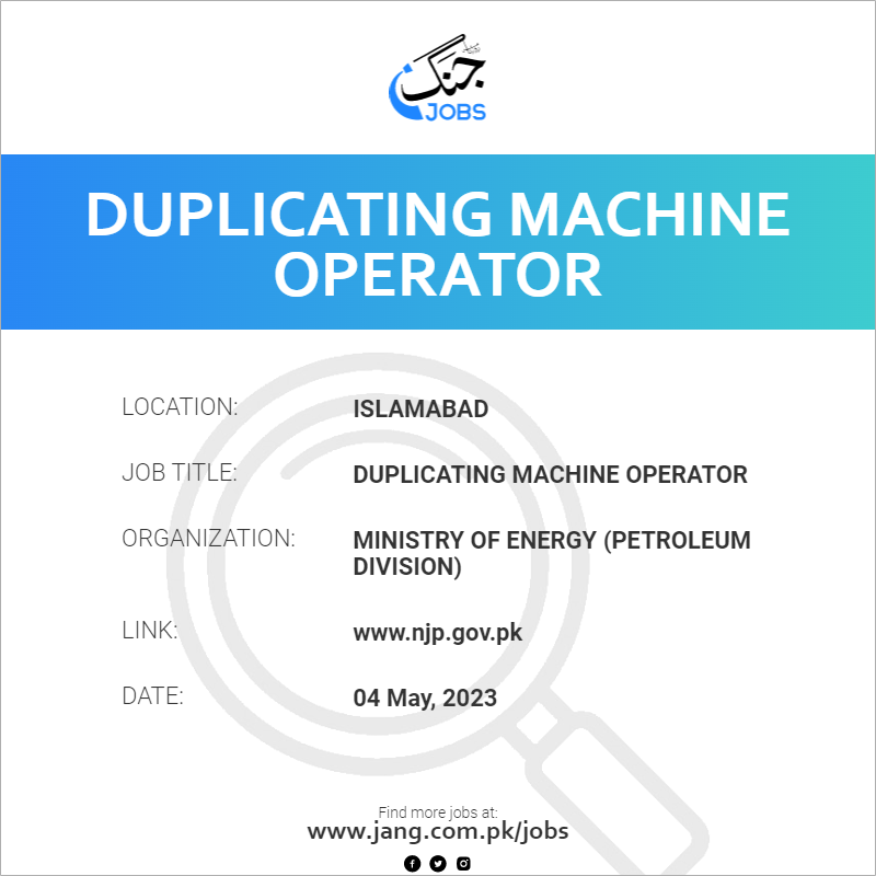 Duplicating Machine Operator