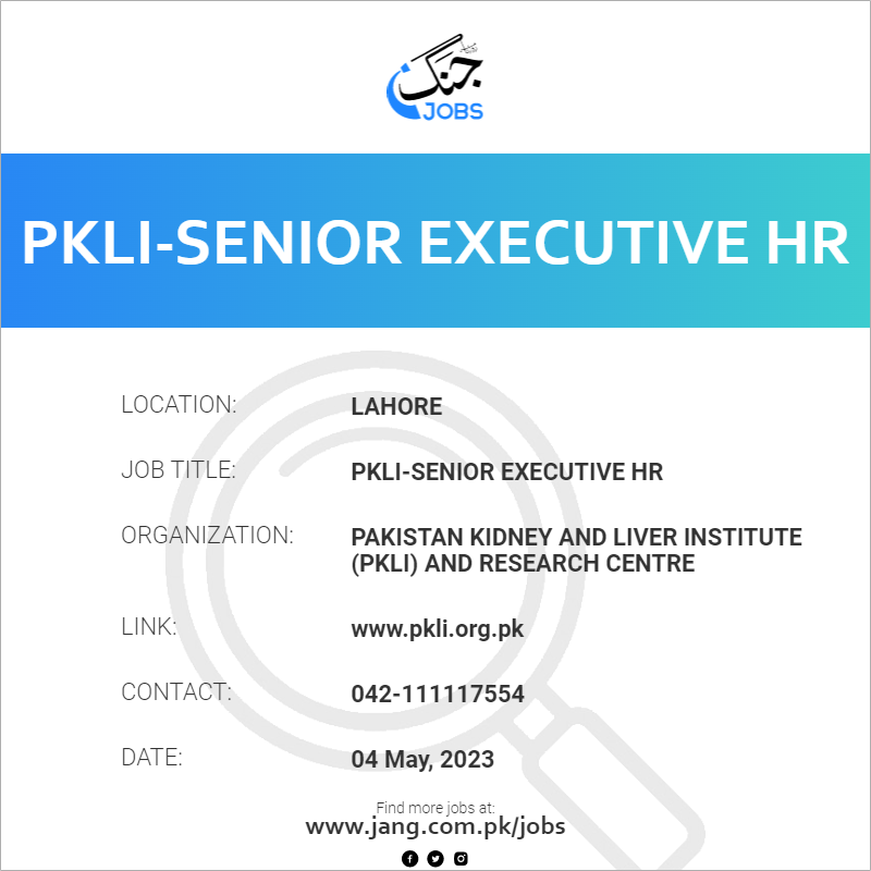 PKLI-Senior Executive HR