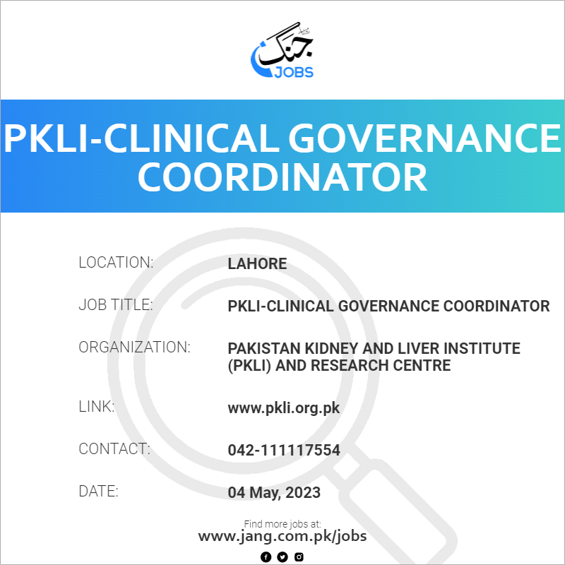 PKLI-Clinical Governance Coordinator