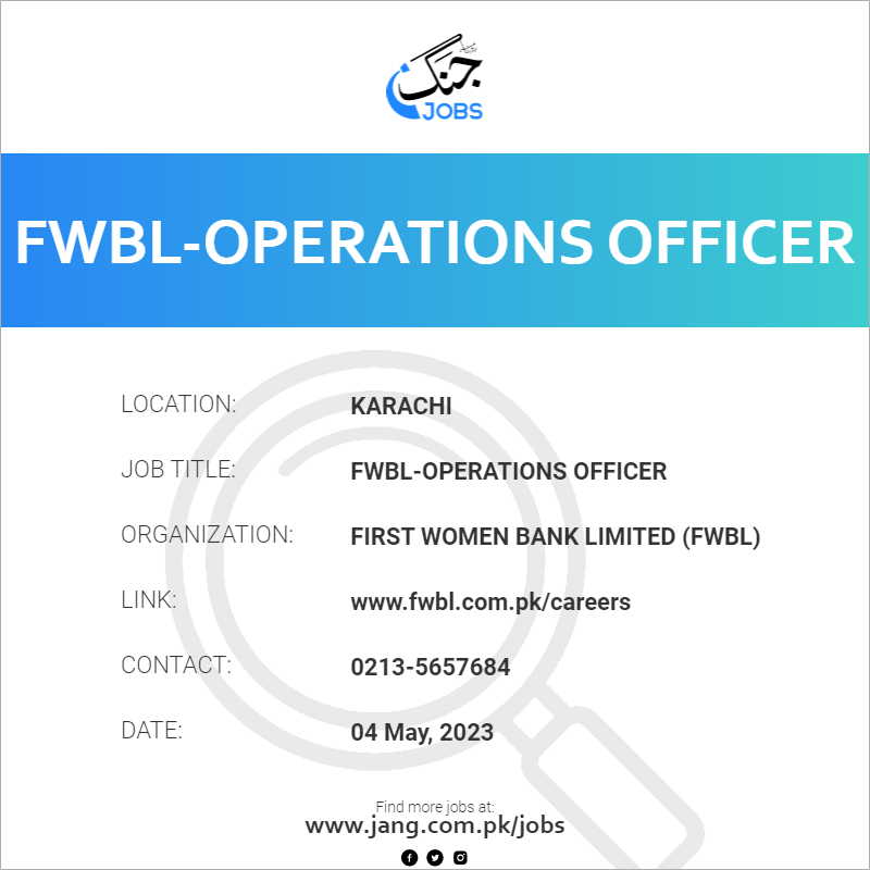 FWBL-Operations Officer