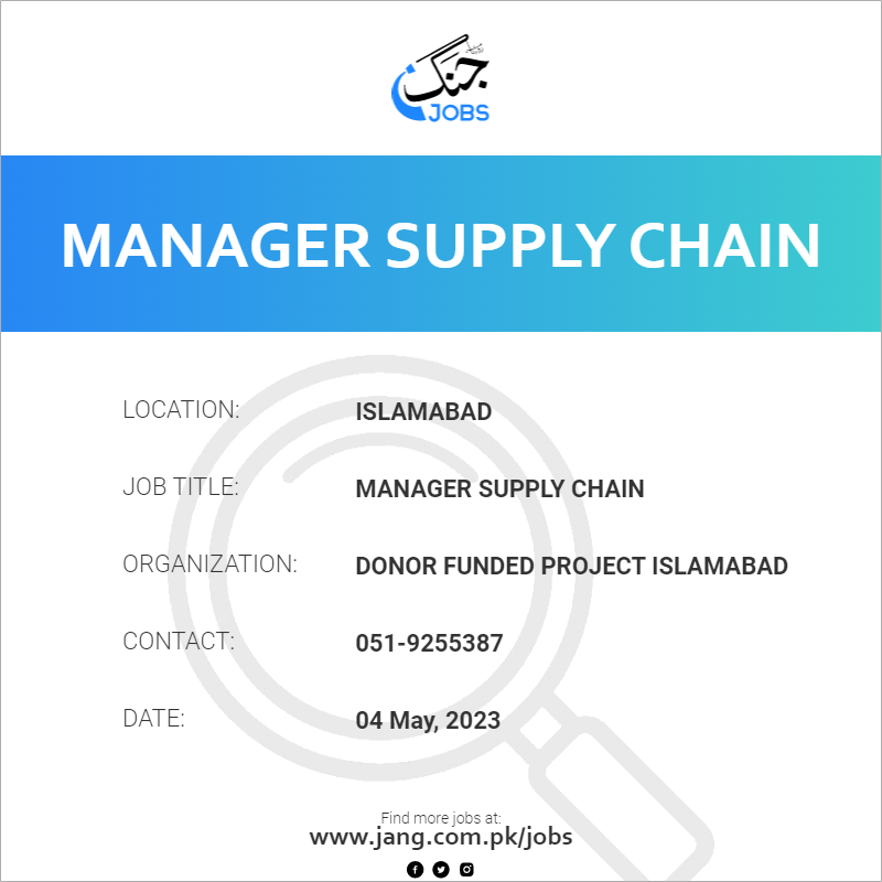 Manager Supply Chain