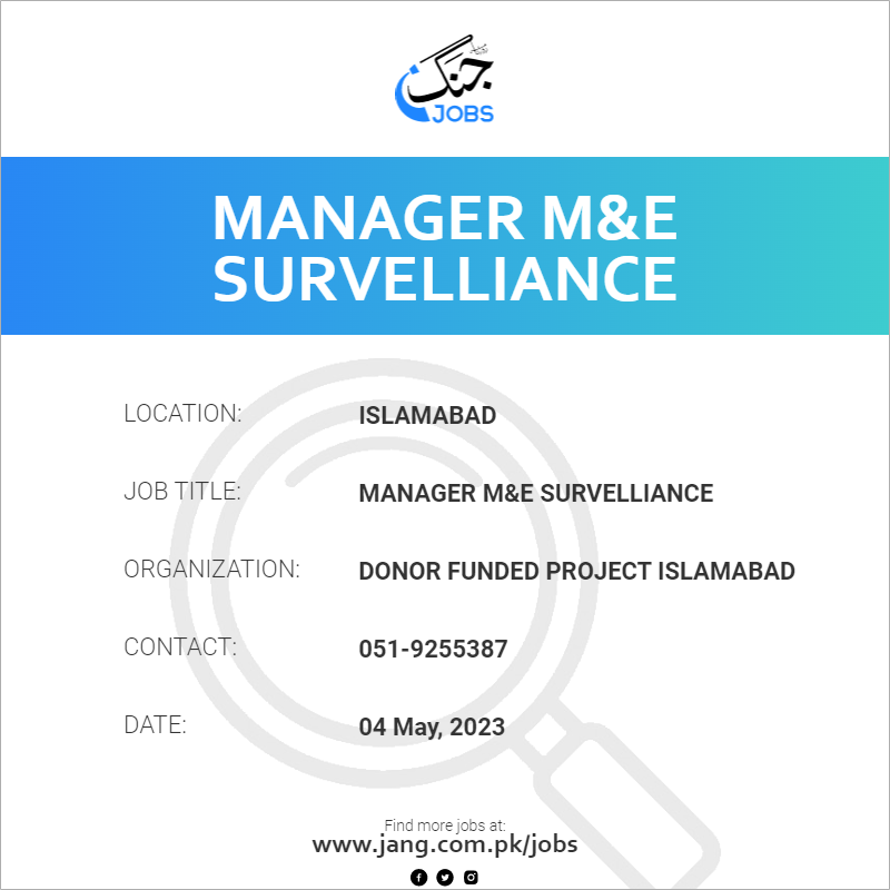 Manager M&E Survelliance