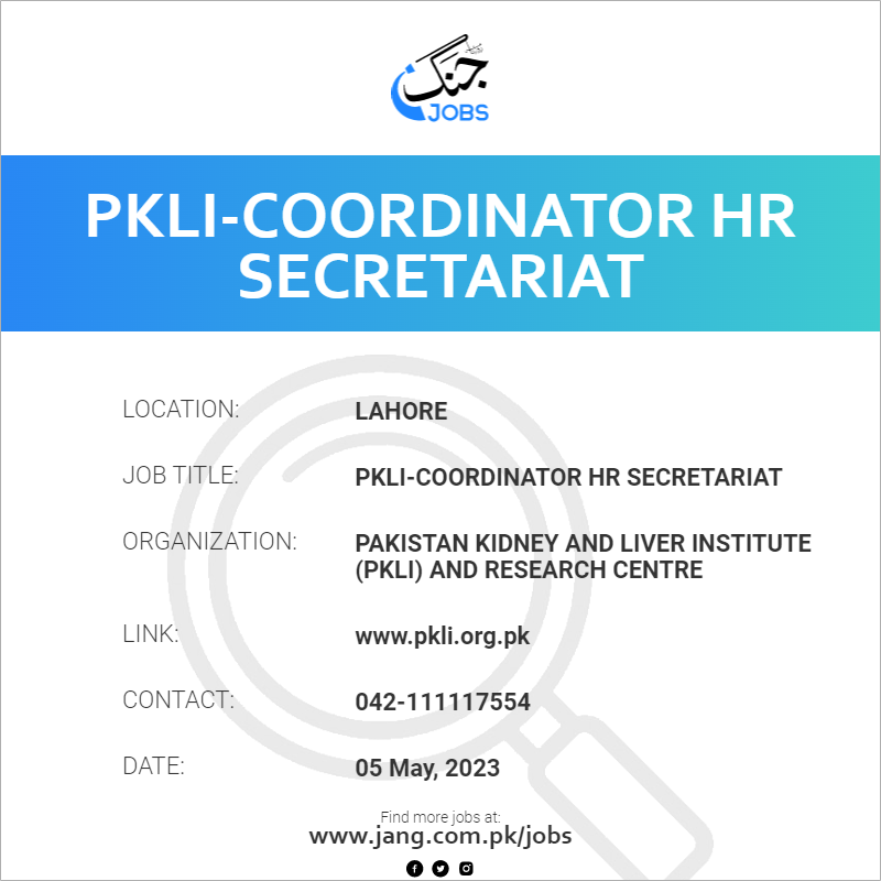 PKLI-Coordinator HR Secretariat